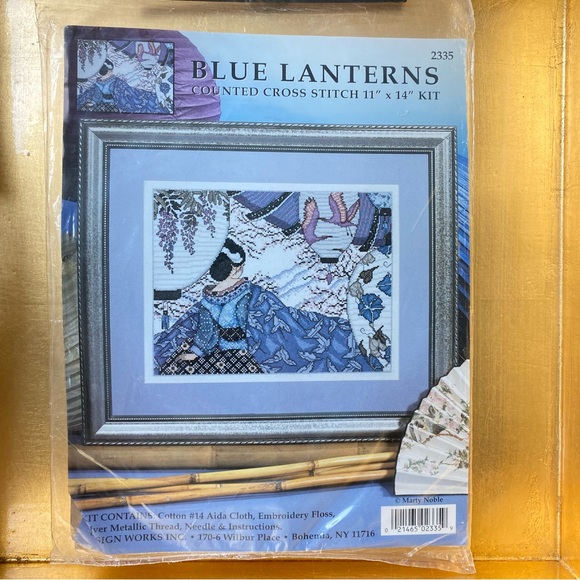 DesignWorks Ink Other - Cross Stitch ”Blue Lanterns” Kit. By Design WorksInc.